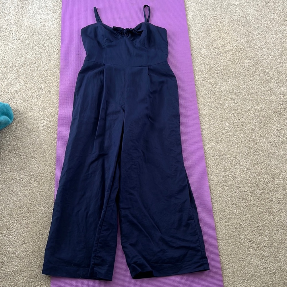 J. Crew tie front navy jumpsuit